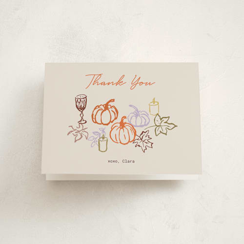 This is a pumpkin spice thank you cards with standard by Cass Loh called autumn evenings printing on strathmore in standard