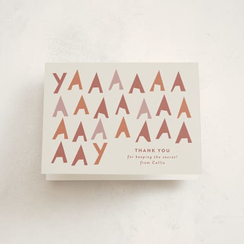 This is a caramel thank you cards with standard by Gwen Bedat called shhhhhhhhh printing on strathmore in standard