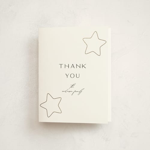 This is a snow baby thank you cards with foil pressed by Iveta Angelova called cute stars printing on strathmore in standard