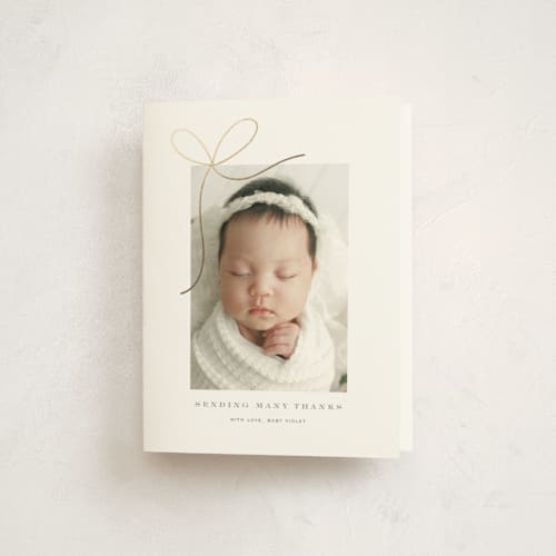 This is a sugar baby thank you cards with foil pressed by Yuliya Evseeva called little bow printing on strathmore in standard