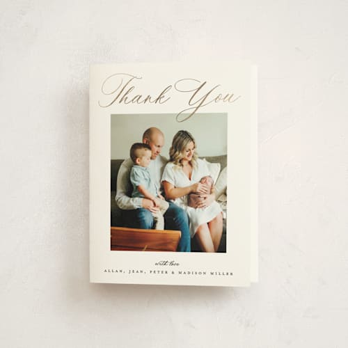 This is a sugar baby thank you cards with foil pressed by Pixel and Hank called now introducing printing on strathmore in standard