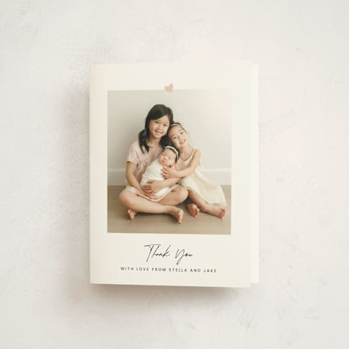 This is a camellia baby thank you cards with standard by Blustery August called camellia printing on strathmore in standard