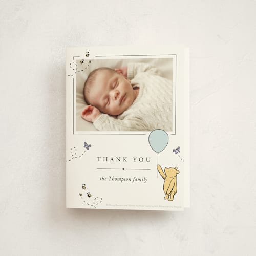 This is a cloud baby thank you cards with standard by Heather Schertzer called disney sweetest adventure printing on strathmore in standard