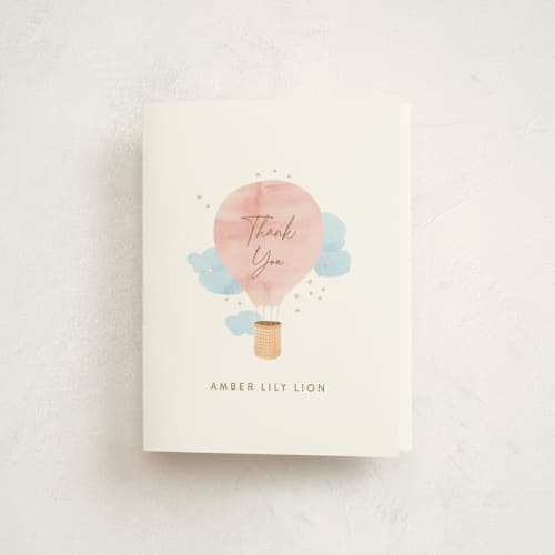 This is a blush baby thank you cards with standard by Kanika Mathur called baby world printing on strathmore in standard