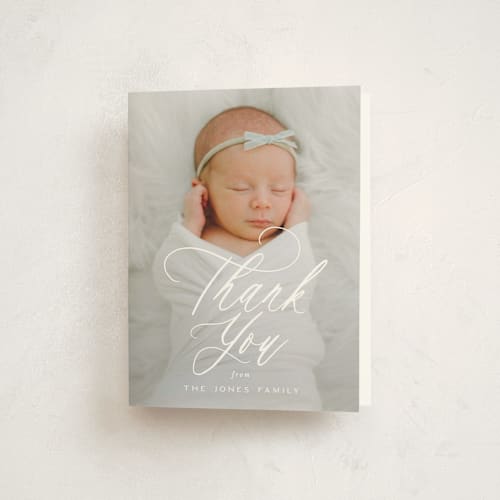This is a cloud baby thank you cards with standard by Everett Paper Goods called serenity printing on strathmore in standard
