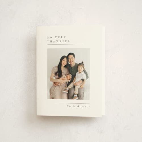 This is a onyx baby thank you cards with standard by Meggy Masters called minimal triad printing on strathmore in standard