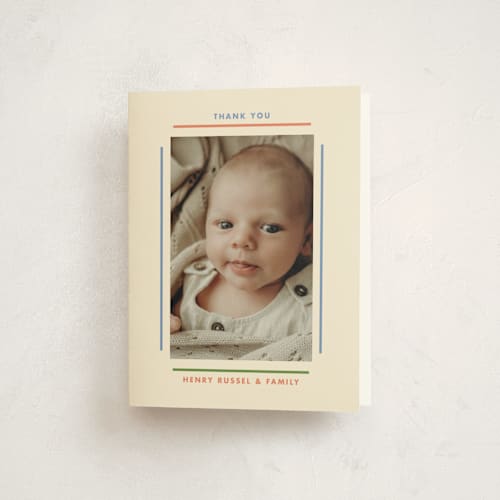 This is a halo baby thank you cards with standard by Baumbirdy called framework printing on strathmore in standard