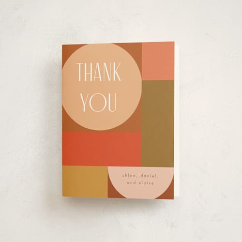 This is a desert baby thank you cards with standard by Morgan Kendall called shapes printing on strathmore in standard