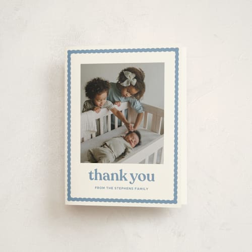 This is a water baby thank you cards with standard by Lea Delaveris called first impression printing on strathmore in standard