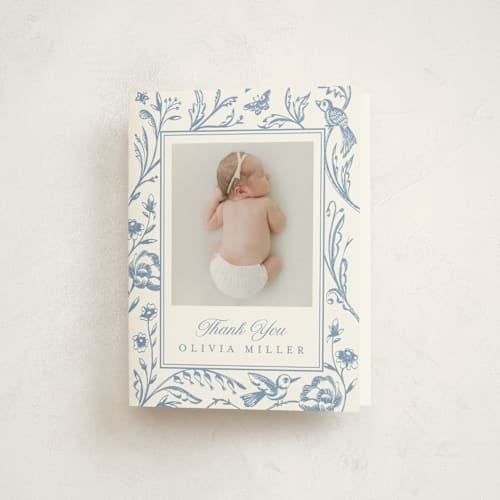 This is a cloud baby thank you cards with standard by Teju Reval called dreamy garden printing on strathmore in standard