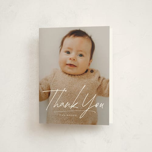 This is a cloud baby thank you cards with standard by Lea Delaveris called me times three printing on strathmore in standard