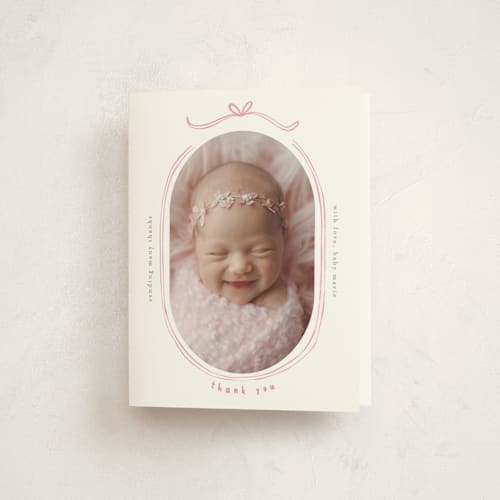 This is a gumdrop baby thank you cards with standard by Creo Study called bundle of joy printing on strathmore in standard