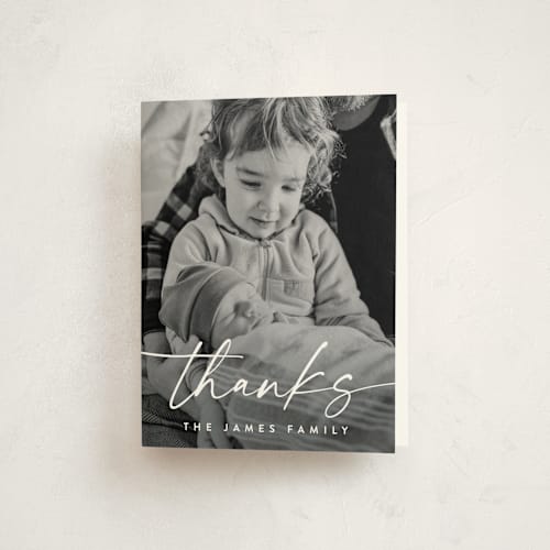 This is a cloud baby thank you cards with standard by Susan Asbill called little welcome printing on strathmore in standard