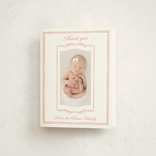 This is a sweet baby thank you cards with standard by Erin German called storybook printing on strathmore in standard