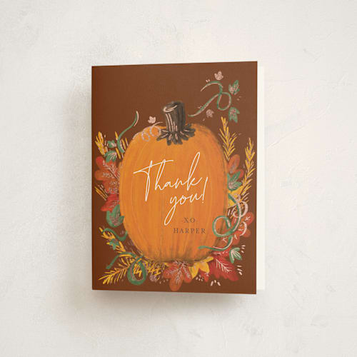 This is a spice thank you cards with foil pressed by Corie Page called pumpkin patch printing on strathmore in standard