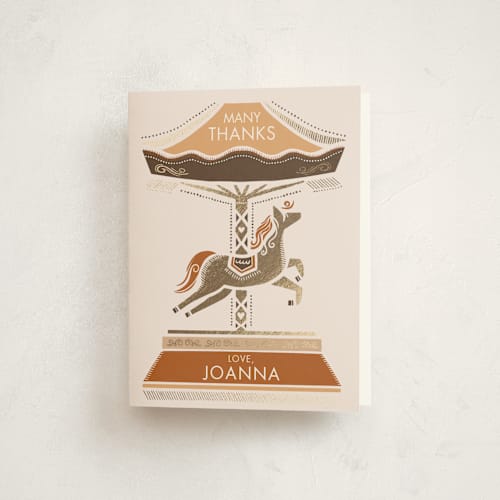 This is a apricot thank you cards with foil pressed by Vivian Yiwing called carousel printing on strathmore in standard