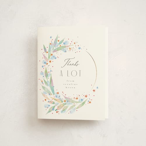 This is a mint thank you cards with foil pressed by Anastasia Makarova called fairy frame printing on strathmore in standard