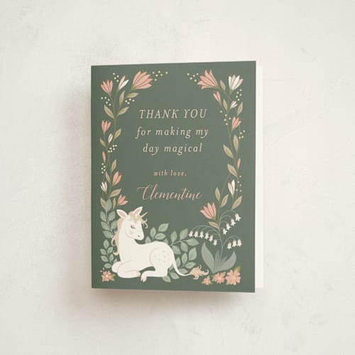 This is a grove thank you cards with foil pressed by Jamie Alexander called enchanted printing on strathmore in standard