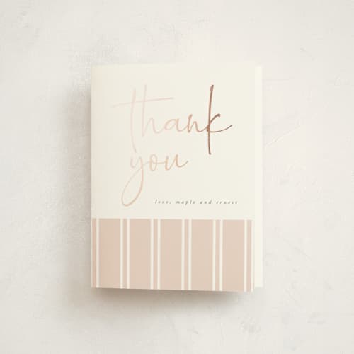 This is a snow thank you cards with foil pressed by David Michuki called hello hello printing on strathmore in standard