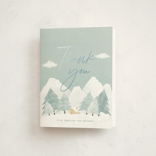 This is a frost thank you cards with foil pressed by Adelyn T. called calm winter printing on strathmore in standard