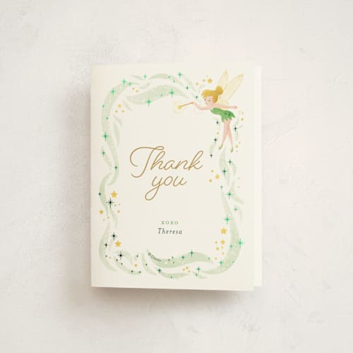 This is a magic thank you cards with foil pressed by curiouszhi called disney's tinkerbell fairy stardust printing on strathmore in standard