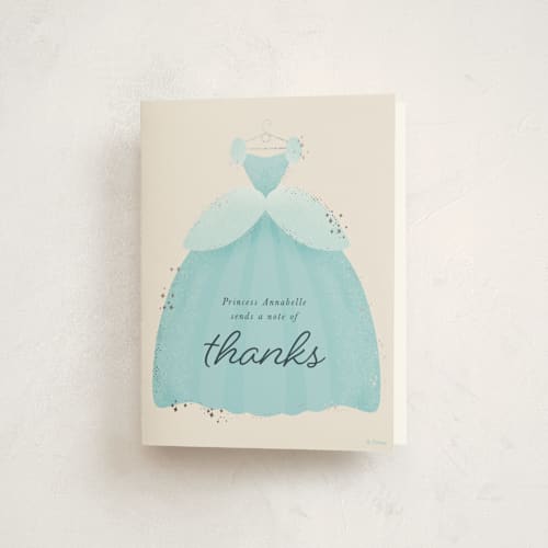 This is a sky thank you cards with foil pressed by Megan Cash called disney cinderella princess dress printing on strathmore in standard