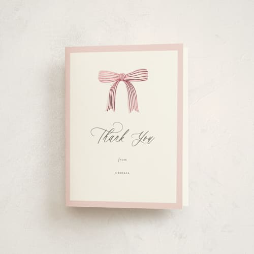 This is a blush thank you cards with foil pressed by Paper Raven Co. called dainty garden printing on strathmore in standard