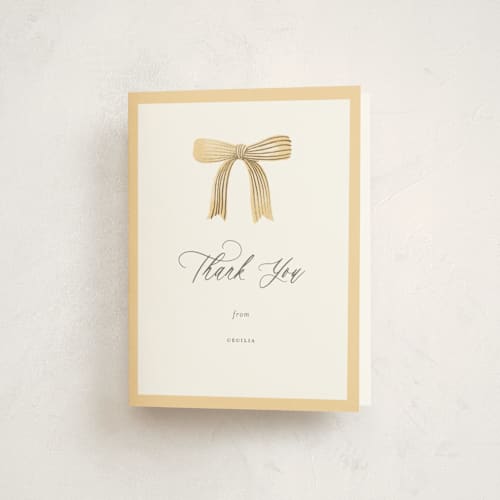 This is a buttercup thank you cards with foil pressed by Paper Raven Co. called dainty garden printing on strathmore in standard