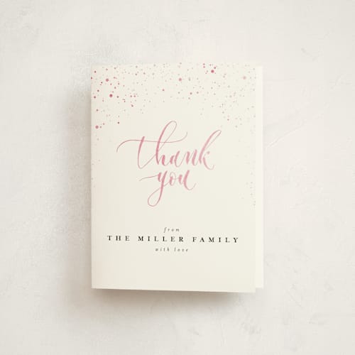 This is a poppy kids thank you cards with standard by Anastasia Makarova called shining confirmation printing on strathmore in standard