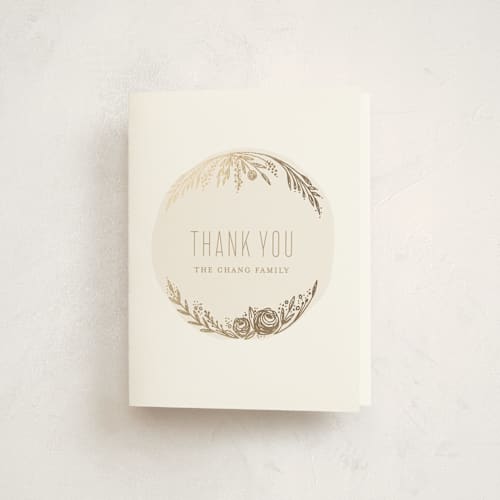 This is a caramel kids thank you cards with foil pressed by Phrosné Barwood called perfect bundle printing on strathmore in standard