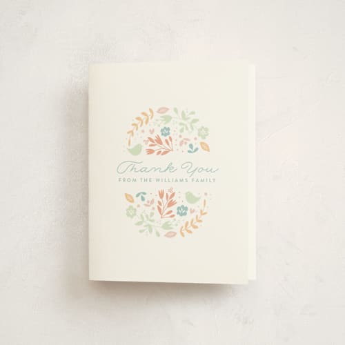 This is a bluebell kids thank you cards with standard by Phrosné Barwood called floral framed printing on strathmore in standard