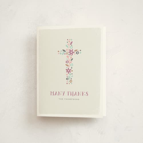 This is a storm cloud kids thank you cards with standard by Karidy Walker called wildflower cross printing on strathmore in standard