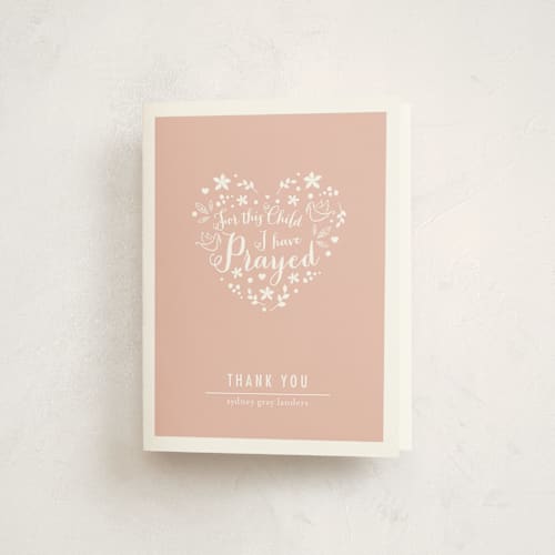 This is a bubblegum kids thank you cards with standard by Chasity Smith called for this child printing on strathmore in standard