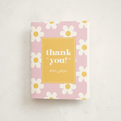 This is a daisy kids thank you cards with standard by Little Print Design called daisys printing on strathmore in standard