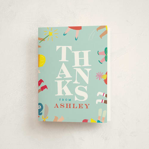 This is a sky kids thank you cards with standard by Lori Wemple called bounce printing on strathmore in standard