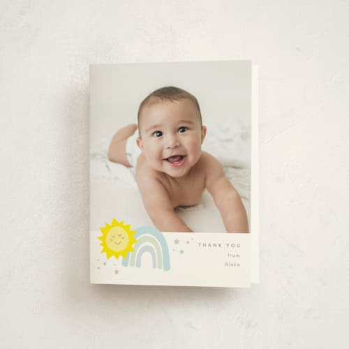 This is a sky kids thank you cards with standard by Creo Study called so fun to be one printing on strathmore in standard