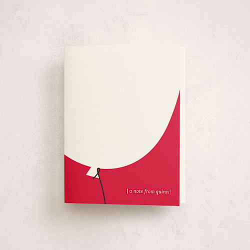 This is a cherry kids thank you cards with standard by kelli hall called up up and away balloon printing on strathmore in standard