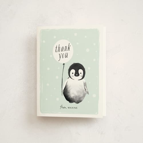 This is a mint kids thank you cards with standard by Vivian Yiwing called onederland printing on strathmore in standard