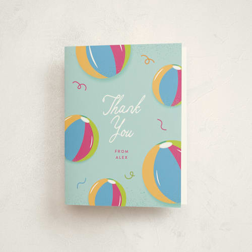 This is a fruit punch kids thank you cards with standard by Sarah Hawkins Designs called make a splash! printing on strathmore in standard