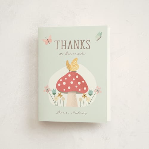 This is a cornflower kids thank you cards with standard by Joanna Griffin called summer soiree printing on strathmore in standard