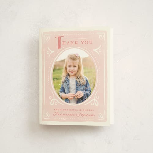 This is a rose kids thank you cards with standard by Karidy Walker called fairytale princess printing on strathmore in standard
