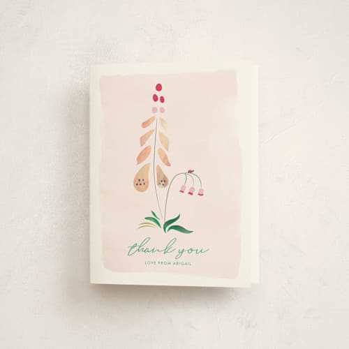 This is a jade kids thank you cards with standard by Eve Schultz called number one bug printing on strathmore in standard
