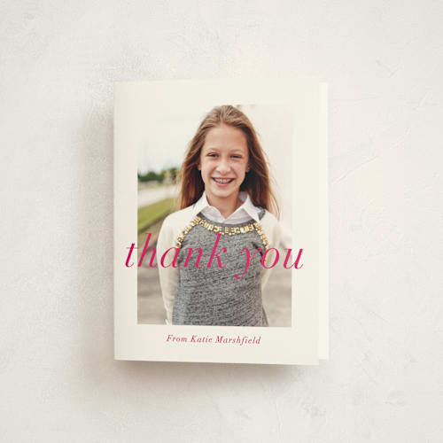 This is a mulberry kids thank you cards with standard by Kimberly FitzSimons called age appropriate printing on strathmore in standard