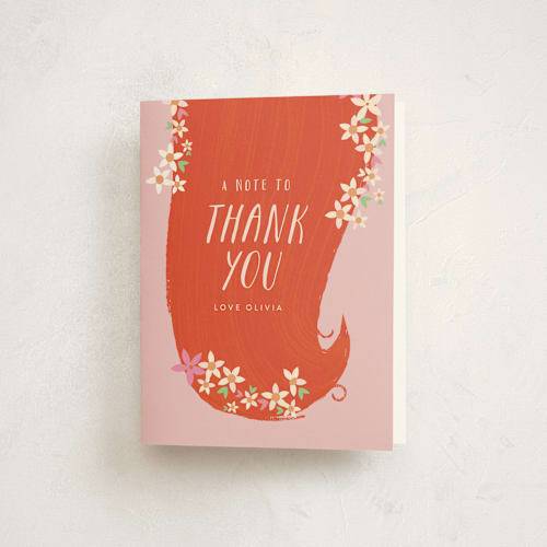This is a melon kids thank you cards with standard by Lori Wemple called sleeping beauty printing on strathmore in standard