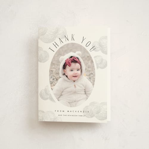 This is a cotton kids thank you cards with standard by Anastasia Makarova called forest friends printing on strathmore in standard