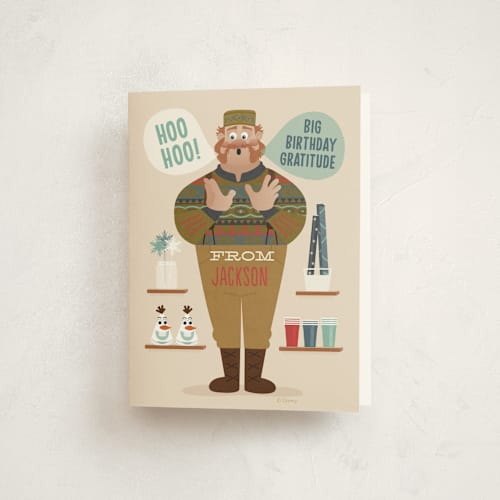 This is a birch kids thank you cards with standard by Erica Krystek called disney's frozen big birthday blowout printing on strathmore in standard