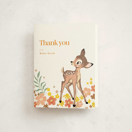 This is a poppy kids thank you cards with standard by Cass Loh called disney's magical bambi printing on strathmore in standard