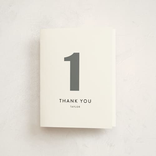 This is a white kids thank you cards with standard by Kim Dietrich Elam called my age printing on strathmore in standard