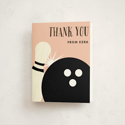 This is a candy kids thank you cards with standard by That Girl Press called lucky strike printing on strathmore in standard