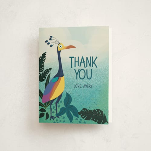This is a jungle kids thank you cards with standard by Rebekah Canavan called disney and pixar up! adventure printing on strathmore in standard